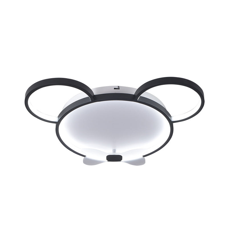 LED Bedroom Flush Mount Fixture Creative Black Flushmount with Mouse Acrylic Shade in White/Warm Light Clearhalo 'Ceiling Lights' 'Close To Ceiling Lights' 'Close to ceiling' 'Flush mount' Lighting' 754342