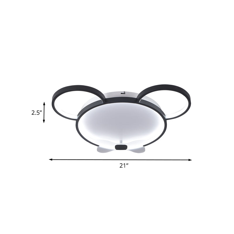 LED Bedroom Flush Mount Fixture Creative Black Flushmount with Mouse Acrylic Shade in White/Warm Light Clearhalo 'Ceiling Lights' 'Close To Ceiling Lights' 'Close to ceiling' 'Flush mount' Lighting' 754343