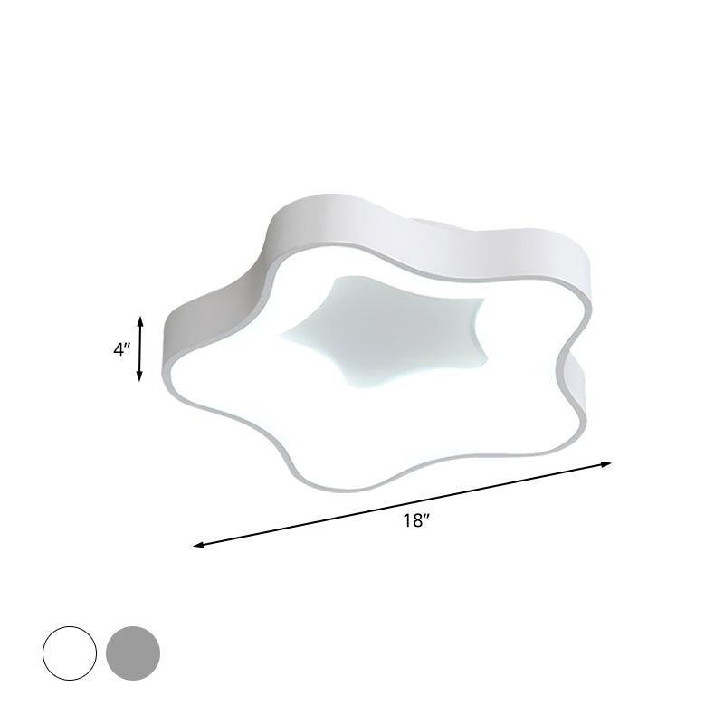 Star Bedroom Flush Mount Spotlight Acrylic LED Contemporary Ceiling Lighting in White/Grey Clearhalo 'Ceiling Lights' 'Close To Ceiling Lights' 'Close to ceiling' 'Flush mount' Lighting' 754359