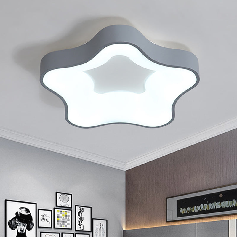 Star Bedroom Flush Mount Spotlight Acrylic LED Contemporary Ceiling Lighting in White/Grey Grey Clearhalo 'Ceiling Lights' 'Close To Ceiling Lights' 'Close to ceiling' 'Flush mount' Lighting' 754360