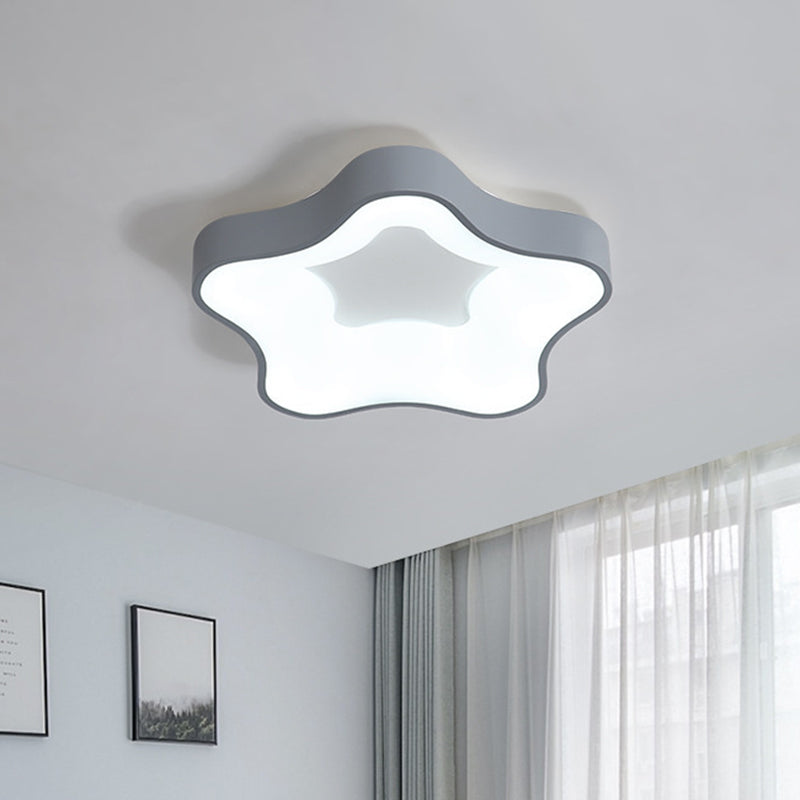 Star Bedroom Flush Mount Spotlight Acrylic LED Contemporary Ceiling Lighting in White/Grey Clearhalo 'Ceiling Lights' 'Close To Ceiling Lights' 'Close to ceiling' 'Flush mount' Lighting' 754361