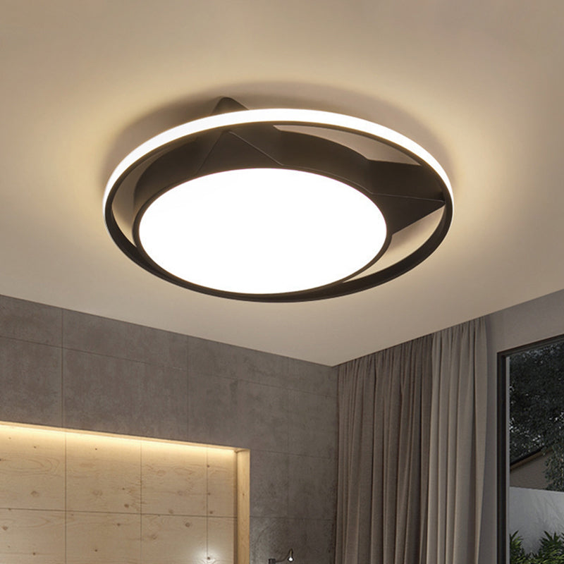 Acrylic Cat Flush Light Modern Style LED Black Close to Ceiling Lighting in White/Warm Light Black Clearhalo 'Ceiling Lights' 'Close To Ceiling Lights' 'Close to ceiling' 'Flush mount' Lighting' 754363