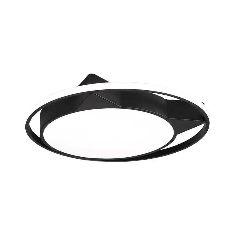 Acrylic Cat Flush Light Modern Style LED Black Close to Ceiling Lighting in White/Warm Light Clearhalo 'Ceiling Lights' 'Close To Ceiling Lights' 'Close to ceiling' 'Flush mount' Lighting' 754364