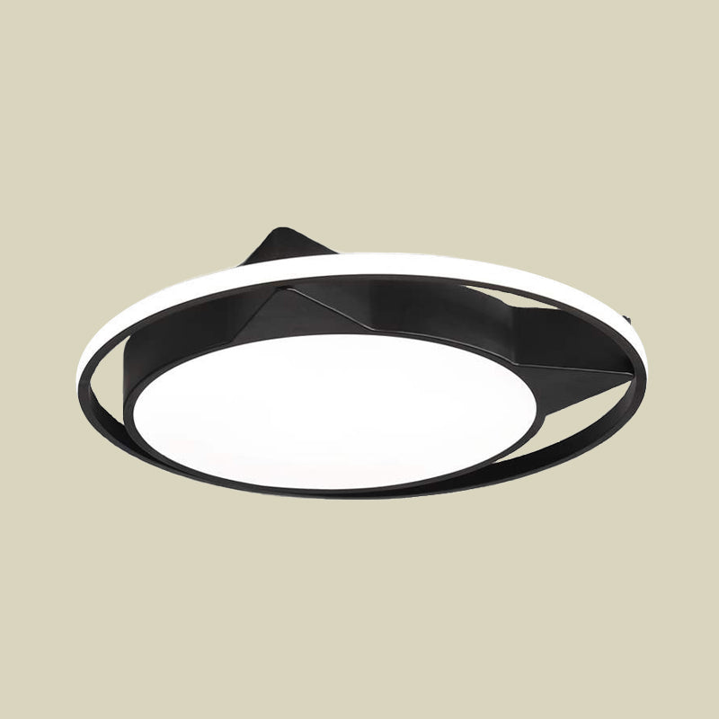 Acrylic Cat Flush Light Modern Style LED Black Close to Ceiling Lighting in White/Warm Light Clearhalo 'Ceiling Lights' 'Close To Ceiling Lights' 'Close to ceiling' 'Flush mount' Lighting' 754365