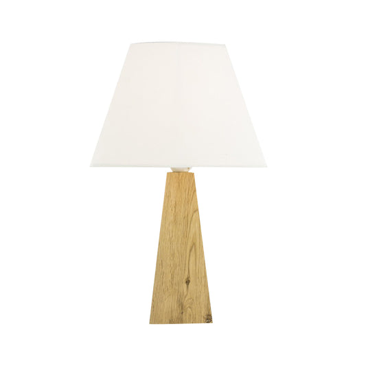Taupe/White Pagoda Table Lamp Minimalist 1 Head Fabric Night Stand Light with Pyramidal Wood Pedestal Clearhalo 'Lamps' 'Table Lamps' Lighting' 754886