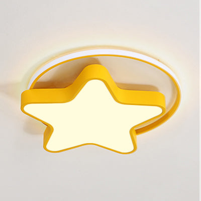 Nordic Star Flush Mount Ceiling Light with Ring Acrylic LED Kid Flush Lighting Clearhalo 'Ceiling Lights' 'Close To Ceiling Lights' 'Close to ceiling' 'Flush mount' Lighting' 75491