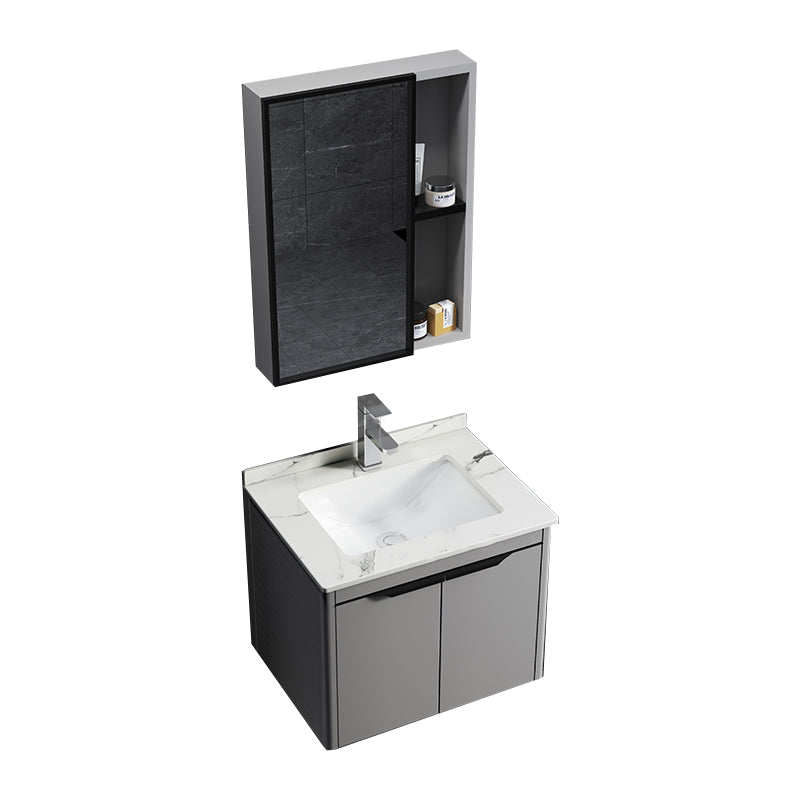 Single Sink Modern Bathroom Vanity Gray Metal Frame Rectangular Vanity Set Vanity & Faucet & Mirror Cabinet https://res.litfad.com/site/img/item/2023/02/02/7551303/1200x1200.jpg White Clearhalo 'Bathroom Remodel & Bathroom Fixtures' 'Bathroom Vanities' 'bathroom_vanities' 'Home Improvement' 'home_improvement' 'home_improvement_bathroom_vanities' 7551310