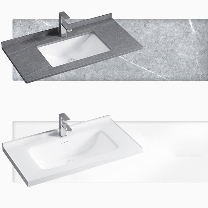 Single Sink Modern Bathroom Vanity Gray Metal Frame Rectangular Vanity Set Clearhalo 'Bathroom Remodel & Bathroom Fixtures' 'Bathroom Vanities' 'bathroom_vanities' 'Home Improvement' 'home_improvement' 'home_improvement_bathroom_vanities' 7551315