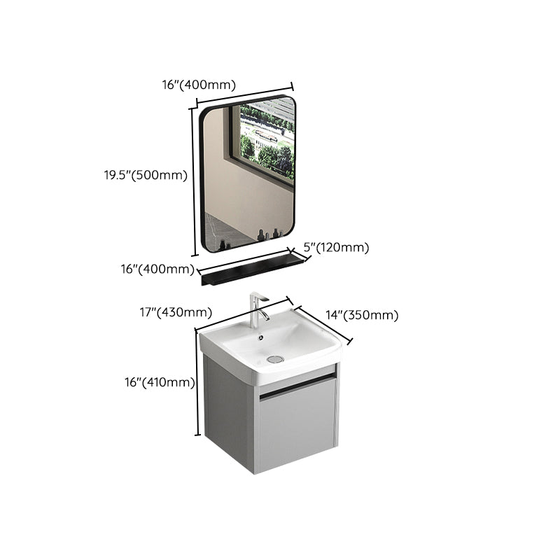 Single Sink Bathroom Vanity Modern Gray Rectangular Bath Vanity Clearhalo 'Bathroom Remodel & Bathroom Fixtures' 'Bathroom Vanities' 'bathroom_vanities' 'Home Improvement' 'home_improvement' 'home_improvement_bathroom_vanities' 7551448