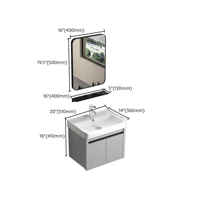 Single Sink Bathroom Vanity Modern Gray Rectangular Bath Vanity Clearhalo 'Bathroom Remodel & Bathroom Fixtures' 'Bathroom Vanities' 'bathroom_vanities' 'Home Improvement' 'home_improvement' 'home_improvement_bathroom_vanities' 7551449