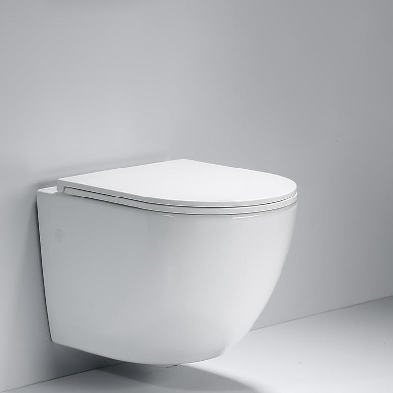 Elongated Wall Hung Toilet Set Vitreous China Wall Mounted Bidet Clearhalo 'Bathroom Remodel & Bathroom Fixtures' 'Bidets' 'Home Improvement' 'home_improvement' 'home_improvement_bidets' 'Toilets & Bidets' 7554862