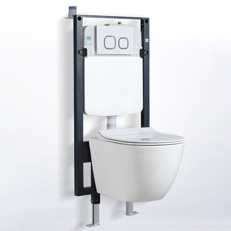 Elongated Wall Hung Toilet Set Vitreous China Wall Mounted Bidet Clearhalo 'Bathroom Remodel & Bathroom Fixtures' 'Bidets' 'Home Improvement' 'home_improvement' 'home_improvement_bidets' 'Toilets & Bidets' 7554864