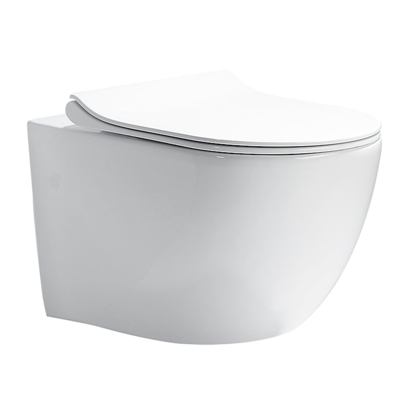 Elongated Wall Hung Toilet Set Vitreous China Wall Mounted Bidet Clearhalo 'Bathroom Remodel & Bathroom Fixtures' 'Bidets' 'Home Improvement' 'home_improvement' 'home_improvement_bidets' 'Toilets & Bidets' 7554868