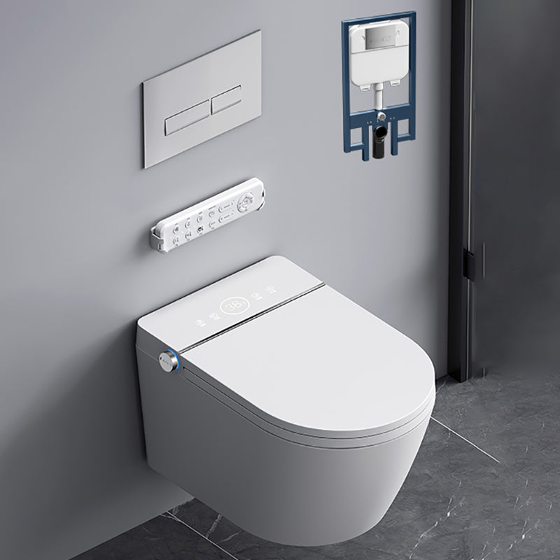 Contemporary Elongated Wall Mounted Bidet Smart Bidet with Warm Air Dryer White Clearhalo 'Bathroom Remodel & Bathroom Fixtures' 'Bidets' 'Home Improvement' 'home_improvement' 'home_improvement_bidets' 'Toilets & Bidets' 7554947