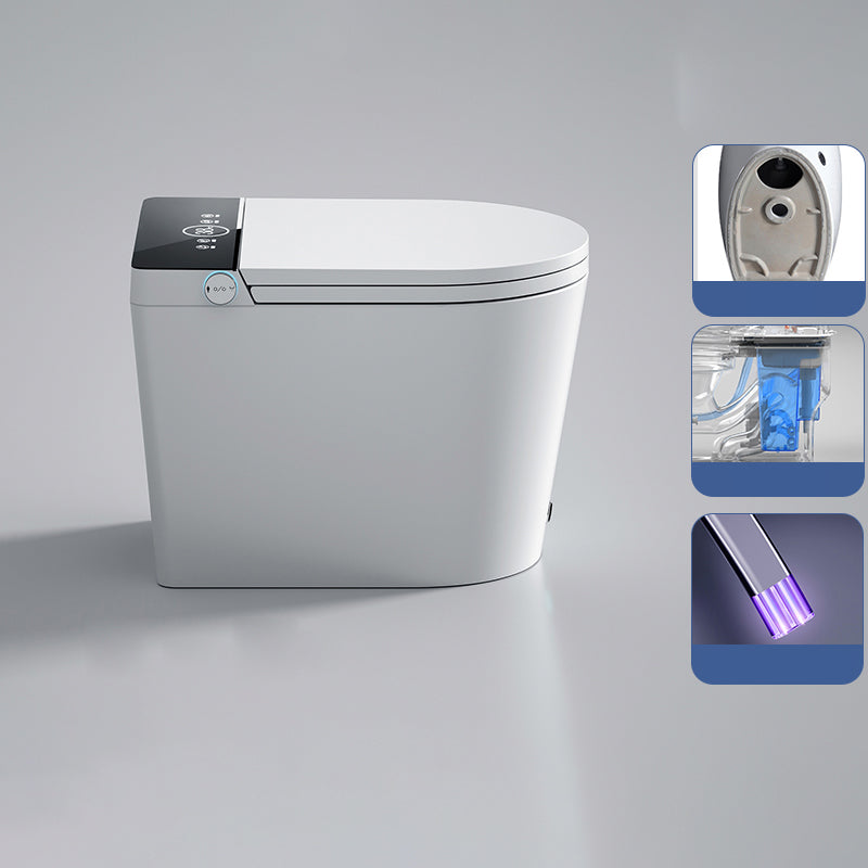 Contemporary White Temperature Control Bidet Elongated Toilet Seat Bidet with Heated Seat Black Manual Lid & Splash Proof Clearhalo 'Bathroom Remodel & Bathroom Fixtures' 'Bidets' 'Home Improvement' 'home_improvement' 'home_improvement_bidets' 'Toilets & Bidets' 7554959