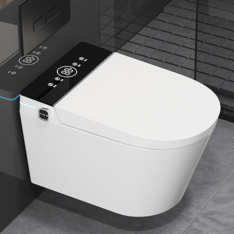 Minimalism Wall Mounted Bidet Elongated Foot Sensor Ceramic Heated Seat White Clearhalo 'Bathroom Remodel & Bathroom Fixtures' 'Bidets' 'Home Improvement' 'home_improvement' 'home_improvement_bidets' 'Toilets & Bidets' 7555048