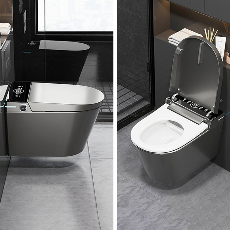 Minimalism Wall Mounted Bidet Elongated Foot Sensor Ceramic Heated Seat Clearhalo 'Bathroom Remodel & Bathroom Fixtures' 'Bidets' 'Home Improvement' 'home_improvement' 'home_improvement_bidets' 'Toilets & Bidets' 7555057