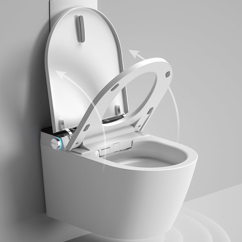 Simplistic Wall Mounted Bidet Elongated Foot Sensor Ceramic Heated Seat Clearhalo 'Bathroom Remodel & Bathroom Fixtures' 'Bidets' 'Home Improvement' 'home_improvement' 'home_improvement_bidets' 'Toilets & Bidets' 7555092