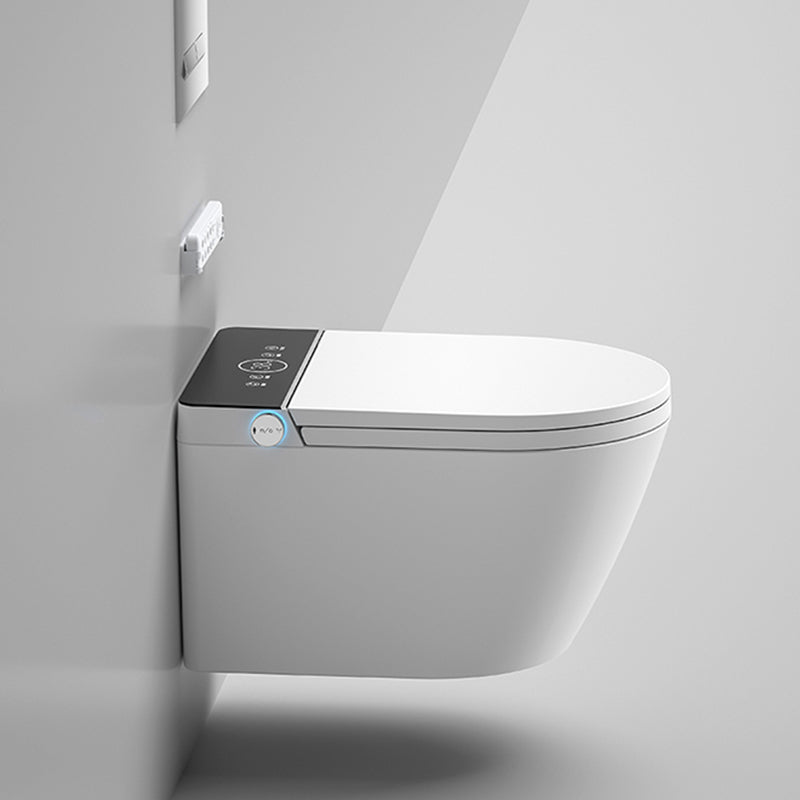 Simplistic Wall Mounted Bidet Elongated Foot Sensor Ceramic Heated Seat Clearhalo 'Bathroom Remodel & Bathroom Fixtures' 'Bidets' 'Home Improvement' 'home_improvement' 'home_improvement_bidets' 'Toilets & Bidets' 7555093