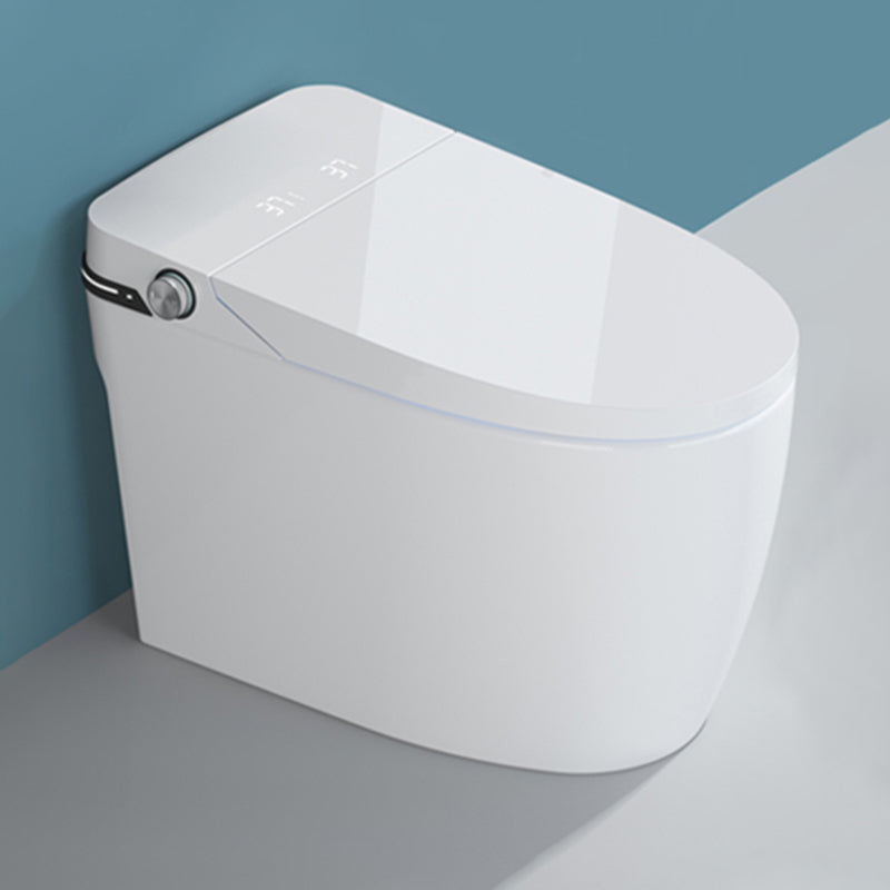 Elongated All-in-One Bidet White One-Piece Smart Toilet Bidet with Quiet-Close White and Black Clearhalo 'Bathroom Remodel & Bathroom Fixtures' 'Bidets' 'Home Improvement' 'home_improvement' 'home_improvement_bidets' 'Toilets & Bidets' 7555243