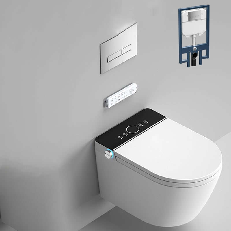 Elongated Wall Mounted Bidet Smart Bidet with Dryer and Heated Seat Bidet with High Water Tank White/ Black Clearhalo 'Bathroom Remodel & Bathroom Fixtures' 'Bidets' 'Home Improvement' 'home_improvement' 'home_improvement_bidets' 'Toilets & Bidets' 7555316