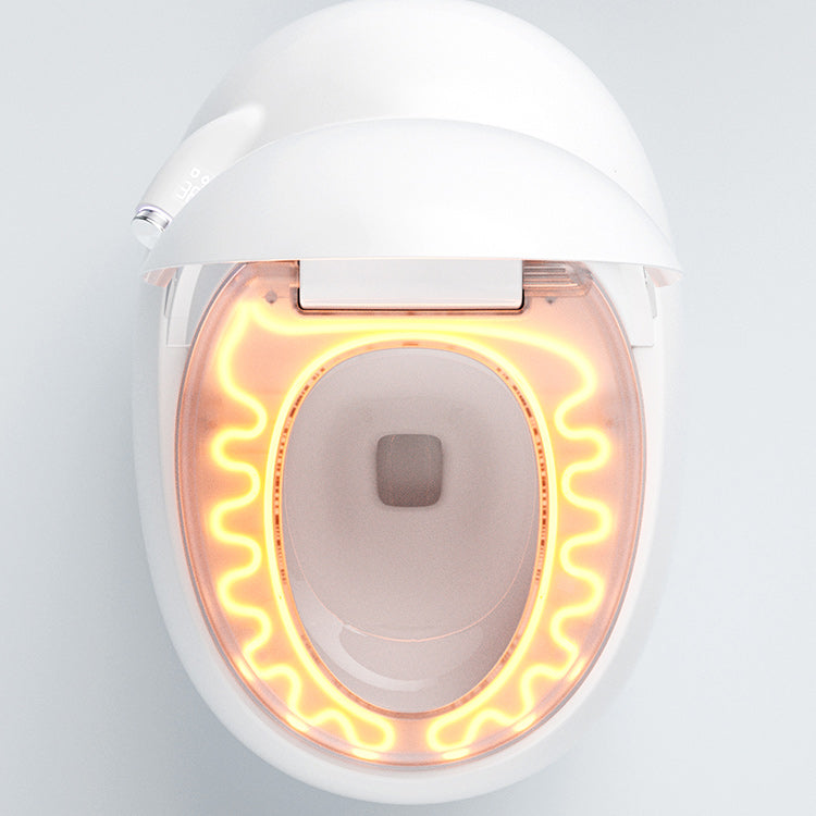 White Electronic Toilet Seat Elongated Floor Standing Bidet with Heated Seat Clearhalo 'Bathroom Remodel & Bathroom Fixtures' 'Bidets' 'Home Improvement' 'home_improvement' 'home_improvement_bidets' 'Toilets & Bidets' 7555348