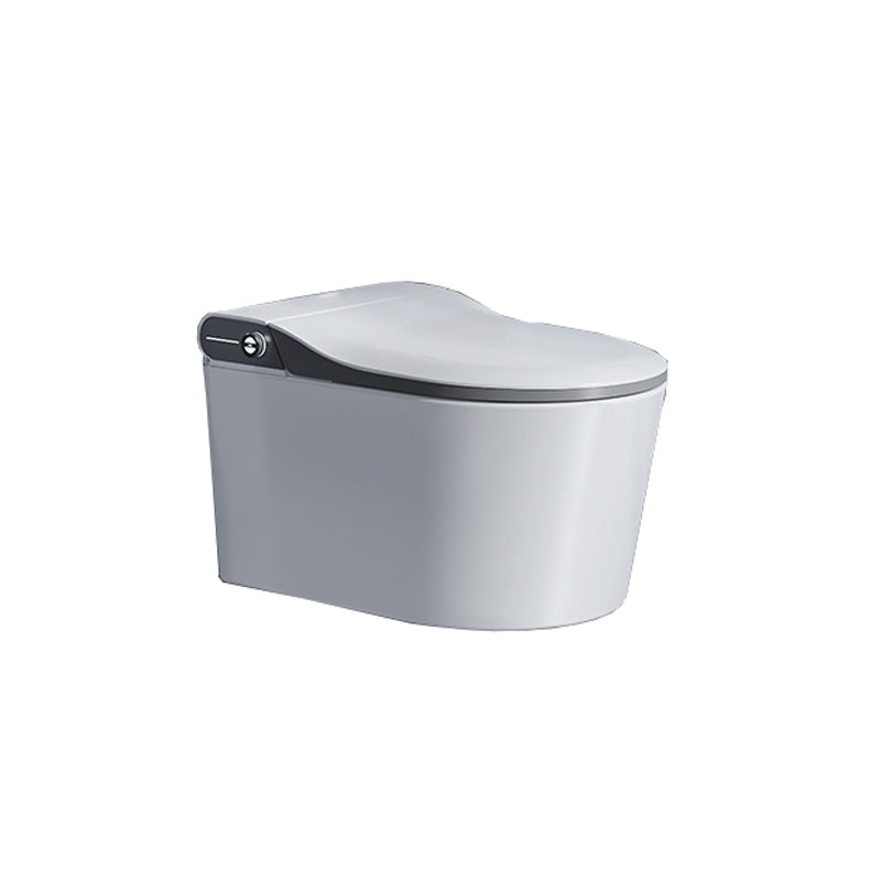 Elongated Wall Hung Toilet Set Foot Sensor Ceramic Wall Mounted Bidet White/ Gray Clearhalo 'Bathroom Remodel & Bathroom Fixtures' 'Bidets' 'Home Improvement' 'home_improvement' 'home_improvement_bidets' 'Toilets & Bidets' 7555351