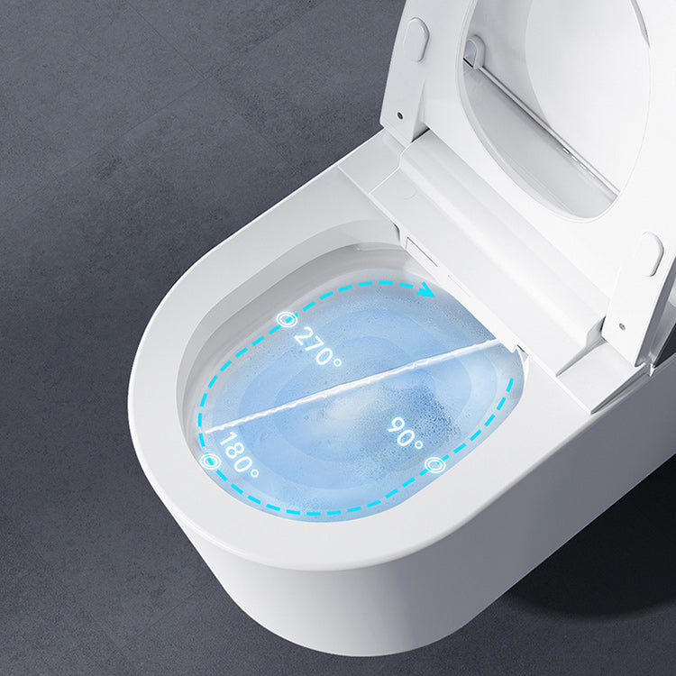 Elongated Wall Hung Toilet Set Foot Sensor Ceramic Wall Mounted Bidet Clearhalo 'Bathroom Remodel & Bathroom Fixtures' 'Bidets' 'Home Improvement' 'home_improvement' 'home_improvement_bidets' 'Toilets & Bidets' 7555358