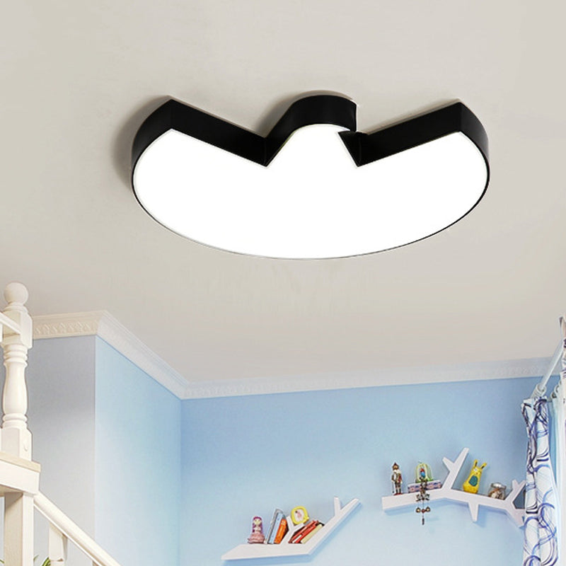 White/Black Pigeon Ceiling Flush Contemporary Acrylic LED Flushmount Lighting for Bedroom Black Clearhalo 'Ceiling Lights' 'Close To Ceiling Lights' 'Close to ceiling' 'Flush mount' Lighting' 756489