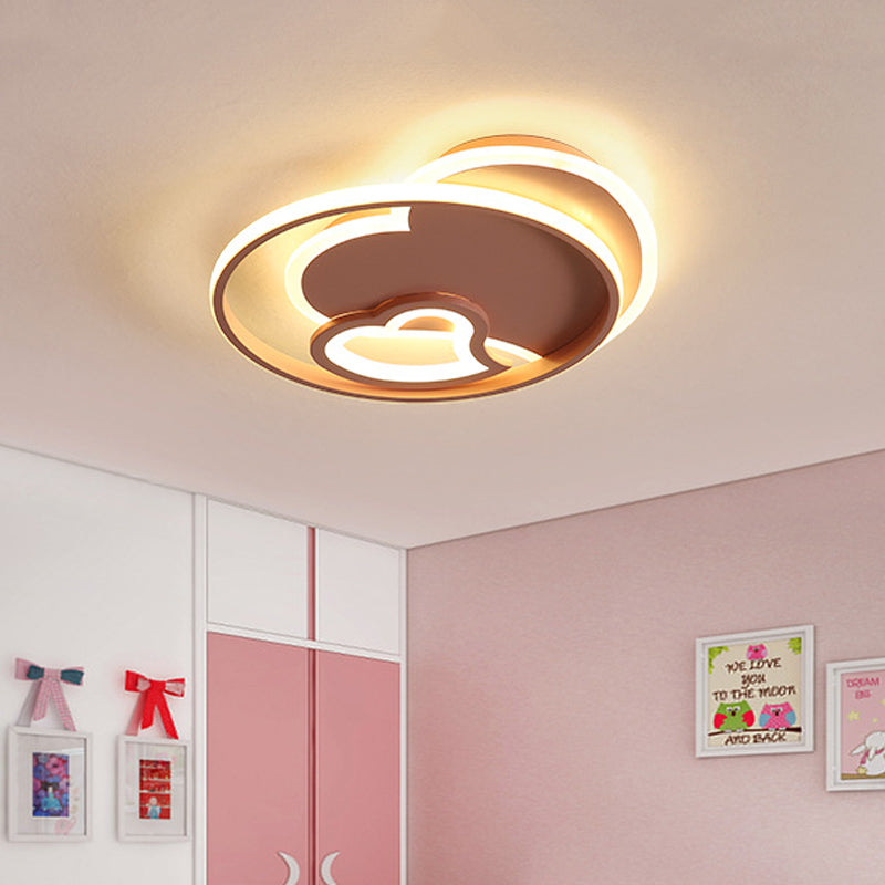 Acrylic Loving Heart Flushmount Lighting Modernist White/Black/Pink LED Ceiling Mounted Fixture for Bedroom Clearhalo 'Ceiling Lights' 'Close To Ceiling Lights' 'Close to ceiling' 'Flush mount' Lighting' 756502