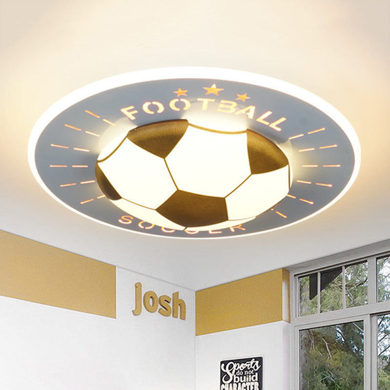 Contemporary Football Ceiling Flush Acrylic Bedroom LED Flush Mount Light Fixture in White/Blue White Clearhalo 'Ceiling Lights' 'Close To Ceiling Lights' 'Close to ceiling' 'Flush mount' Lighting' 756513