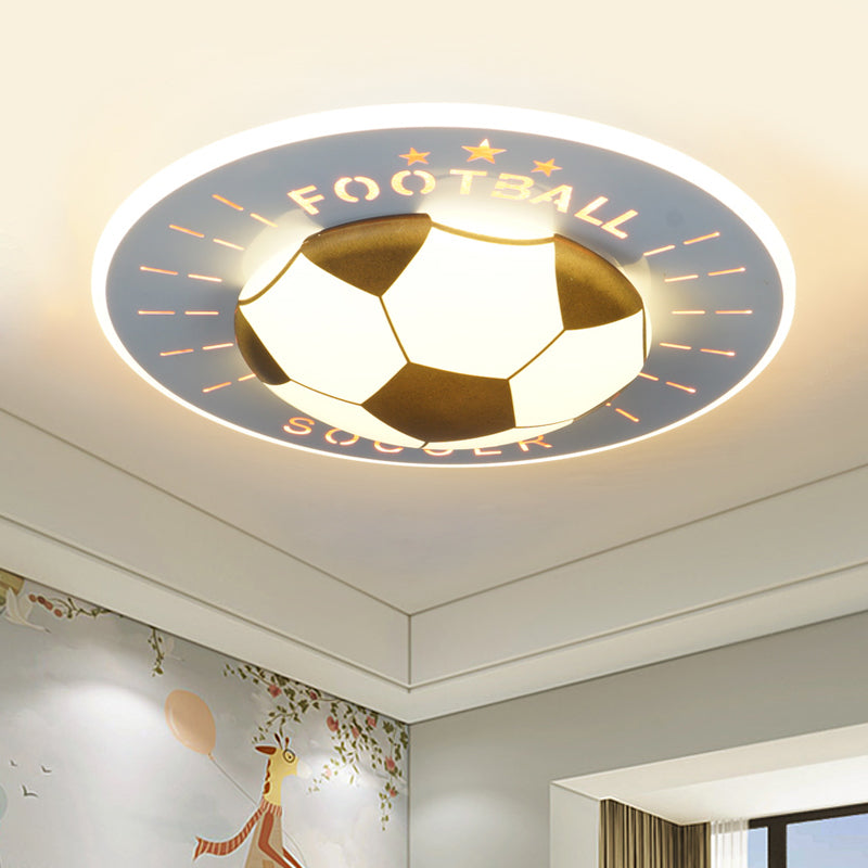 Contemporary Football Ceiling Flush Acrylic Bedroom LED Flush Mount Light Fixture in White/Blue Clearhalo 'Ceiling Lights' 'Close To Ceiling Lights' 'Close to ceiling' 'Flush mount' Lighting' 756514