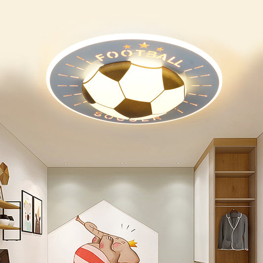 Contemporary Football Ceiling Flush Acrylic Bedroom LED Flush Mount Light Fixture in White/Blue Clearhalo 'Ceiling Lights' 'Close To Ceiling Lights' 'Close to ceiling' 'Flush mount' Lighting' 756515