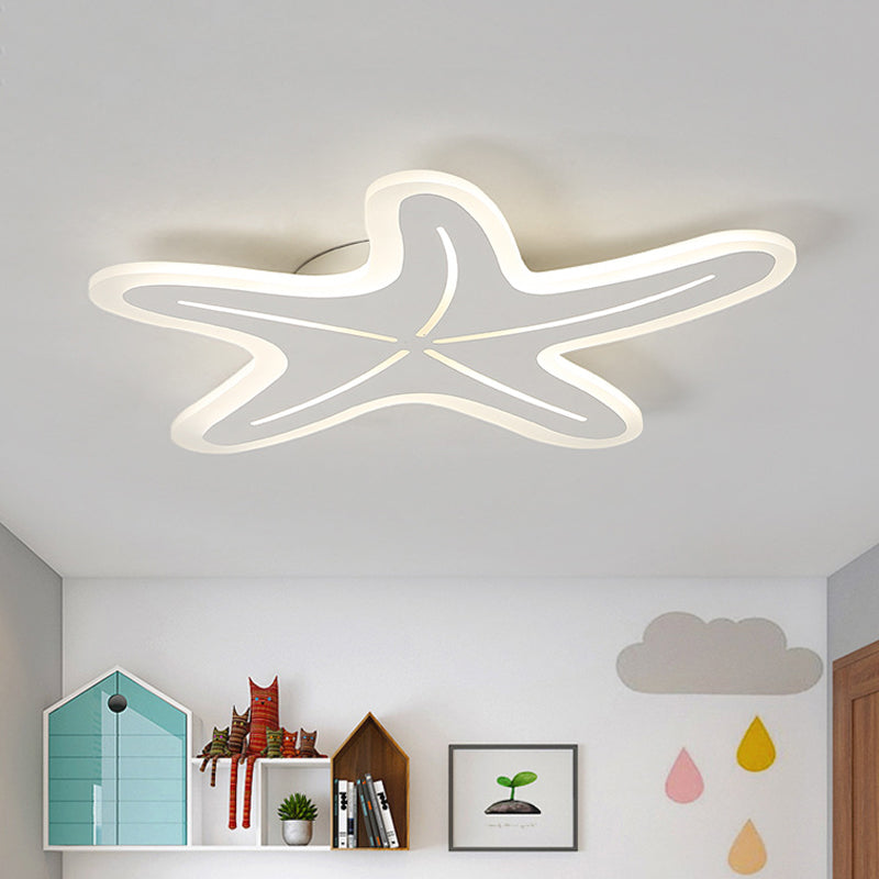 Modernist Star Shaped Flush Light Acrylic Kindergarten LED Ceiling Flush Mount in Blue/Pink/White White Clearhalo 'Ceiling Lights' 'Close To Ceiling Lights' 'Close to ceiling' 'Flush mount' Lighting' 756541