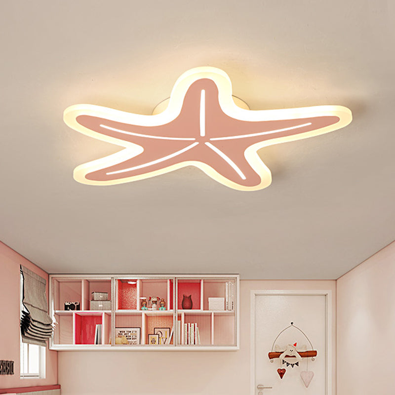 Modernist Star Shaped Flush Light Acrylic Kindergarten LED Ceiling Flush Mount in Blue/Pink/White Clearhalo 'Ceiling Lights' 'Close To Ceiling Lights' 'Close to ceiling' 'Flush mount' Lighting' 756546