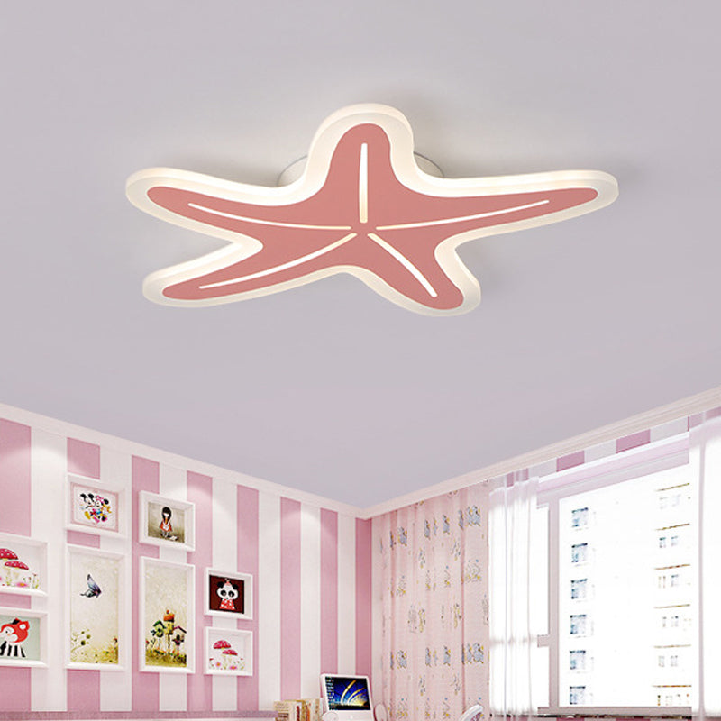 Modernist Star Shaped Flush Light Acrylic Kindergarten LED Ceiling Flush Mount in Blue/Pink/White Clearhalo 'Ceiling Lights' 'Close To Ceiling Lights' 'Close to ceiling' 'Flush mount' Lighting' 756547