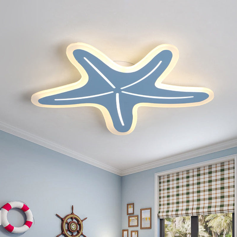 Modernist Star Shaped Flush Light Acrylic Kindergarten LED Ceiling Flush Mount in Blue/Pink/White Clearhalo 'Ceiling Lights' 'Close To Ceiling Lights' 'Close to ceiling' 'Flush mount' Lighting' 756550