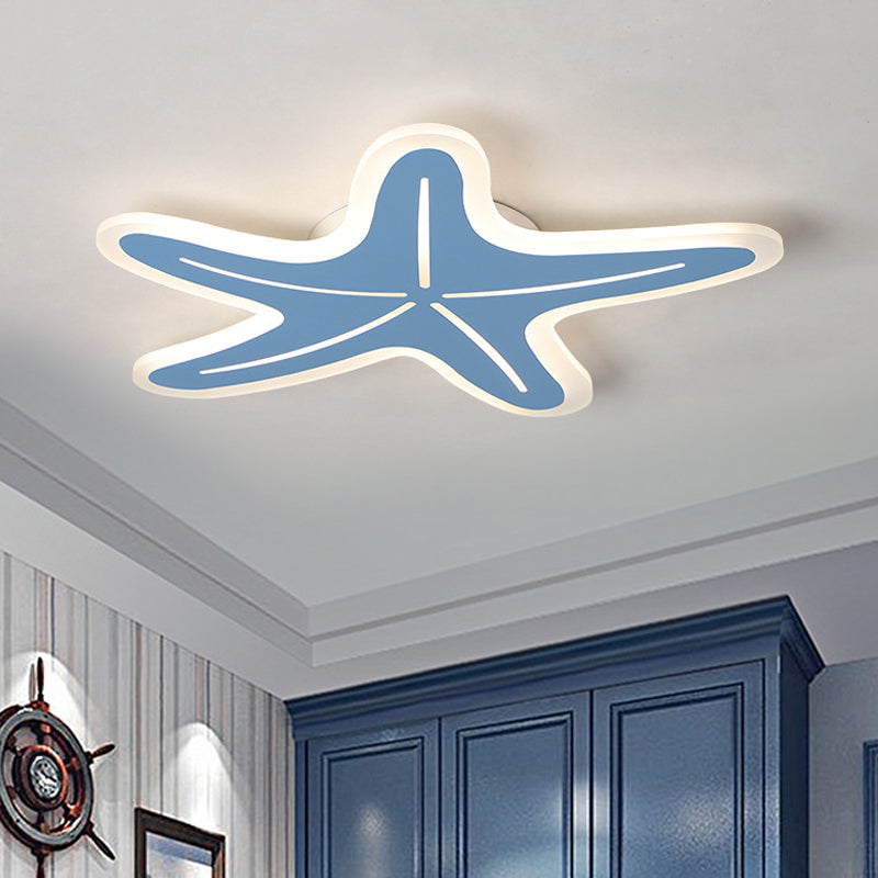 Modernist Star Shaped Flush Light Acrylic Kindergarten LED Ceiling Flush Mount in Blue/Pink/White Clearhalo 'Ceiling Lights' 'Close To Ceiling Lights' 'Close to ceiling' 'Flush mount' Lighting' 756551