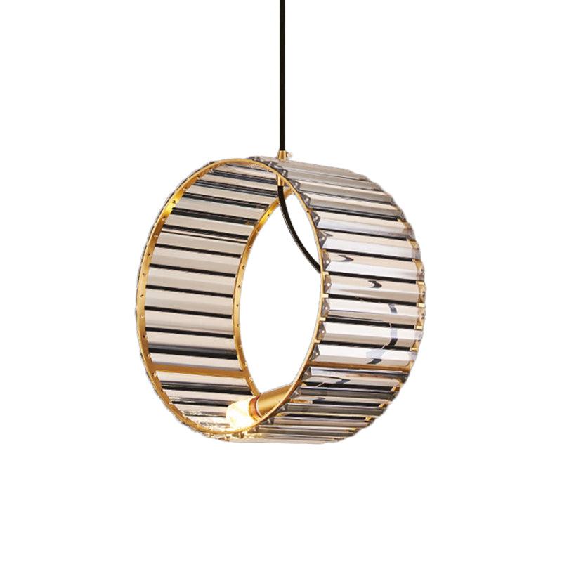 Bracelet Dining Room Ceiling Pendant Modern Stylish Ribbed Crystal 1-Light Brass Hanging Lamp Clearhalo 'Ceiling Lights' 'Modern Pendants' 'Modern' 'Pendant Lights' 'Pendants' Lighting' 756875