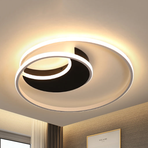 Acrylic Crescent LED Flushmount Light with Ring Contemporary Eye-Caring Ceiling Light for Bedroom Clearhalo 'Ceiling Lights' 'Close To Ceiling Lights' 'Close to ceiling' 'Flush mount' Lighting' 75691