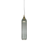 Cylinder Hanging Lighting Vintage Clear/Light Grey Ribbed Glass 1 Light Dining Room LED Pendant Lamp Clearhalo 'Ceiling Lights' 'Close To Ceiling Lights' 'Glass shade' 'Glass' 'Modern Pendants' 'Modern' 'Pendant Lights' 'Pendants' Lighting' 756986