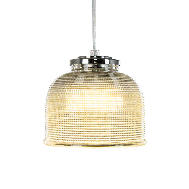 Latticed Glass Bowl Drop Pendant Light Modernist 1 Head Chrome Hanging Ceiling Lamp over Table Clearhalo 'Ceiling Lights' 'Glass shade' 'Glass' 'Modern Pendants' 'Modern' 'Pendant Lights' 'Pendants' Lighting' 756997