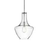 Clear Glass Urn Shape Hanging Ceiling Light Minimalism 1-Light Pendant Lamp in Chrome Clearhalo 'Ceiling Lights' 'Glass shade' 'Glass' 'Modern Pendants' 'Modern' 'Pendant Lights' 'Pendants' Lighting' 757009