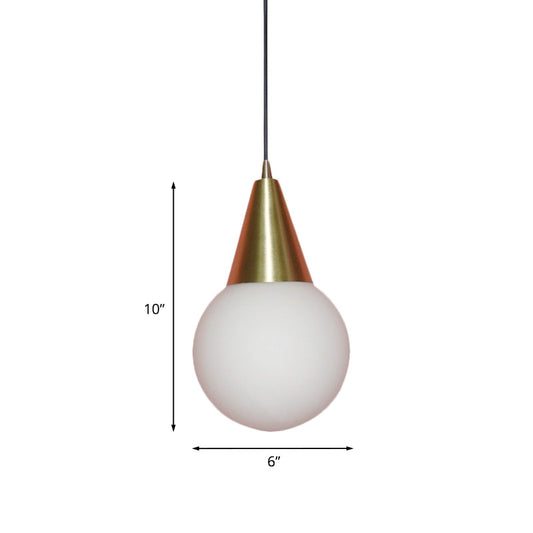 Brass Modo Ceiling Pendant Light Post Modern 1 Light Milk White Glass Suspension Lamp Clearhalo 'Ceiling Lights' 'Glass shade' 'Glass' 'Modern Pendants' 'Modern' 'Pendant Lights' 'Pendants' Lighting' 757030