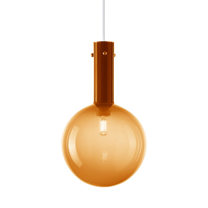 Contemporary Orb Pendant Lighting Gradient Green/Orange Glass 1-Bulb Bedside Hanging Ceiling Lamp Clearhalo 'Ceiling Lights' 'Glass shade' 'Glass' 'Modern Pendants' 'Modern' 'Pendant Lights' 'Pendants' Lighting' 757054