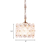 Drum White Floral Glass Hanging Light Kit Contemporary 1-Light Brass Ceiling Pendant Lamp Clearhalo 'Ceiling Lights' 'Close To Ceiling Lights' 'Glass shade' 'Glass' 'Modern Pendants' 'Modern' 'Pendant Lights' 'Pendants' Lighting' 757062