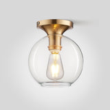 Clear Glass Sphere Ceiling Mounted Light Vintage 1-Bulb Flush Lamp Fixture for Foyer Clearhalo 'Ceiling Lights' 'Close To Ceiling Lights' 'Close to ceiling' 'Flush mount' Lighting' 757126