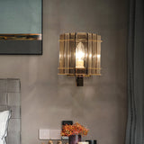 Modern Rectangle Panel Wall Lighting Smoke Gray Glass 1-Bulb Bedside Wall Sconce Lamp Clearhalo 'Cast Iron' 'Glass' 'Industrial' 'Modern wall lights' 'Modern' 'Tiffany' 'Traditional wall lights' 'Wall Lamps & Sconces' 'Wall Lights' Lighting' 757193