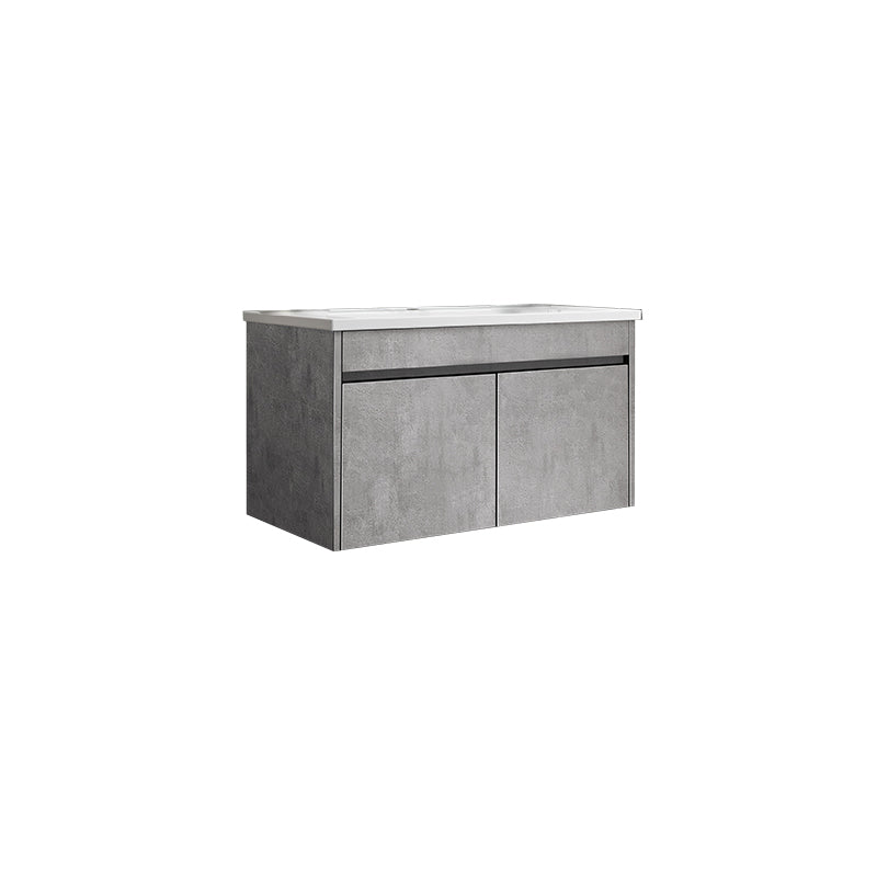 Rectangular Bathroom Vanity Single-Sink Modern Ceramic Wall Mount Vanity Set Bathroom Vanity 28"L x 19"W x 16"H Clearhalo 'Bathroom Remodel & Bathroom Fixtures' 'Bathroom Vanities' 'bathroom_vanities' 'Home Improvement' 'home_improvement' 'home_improvement_bathroom_vanities' 7572880