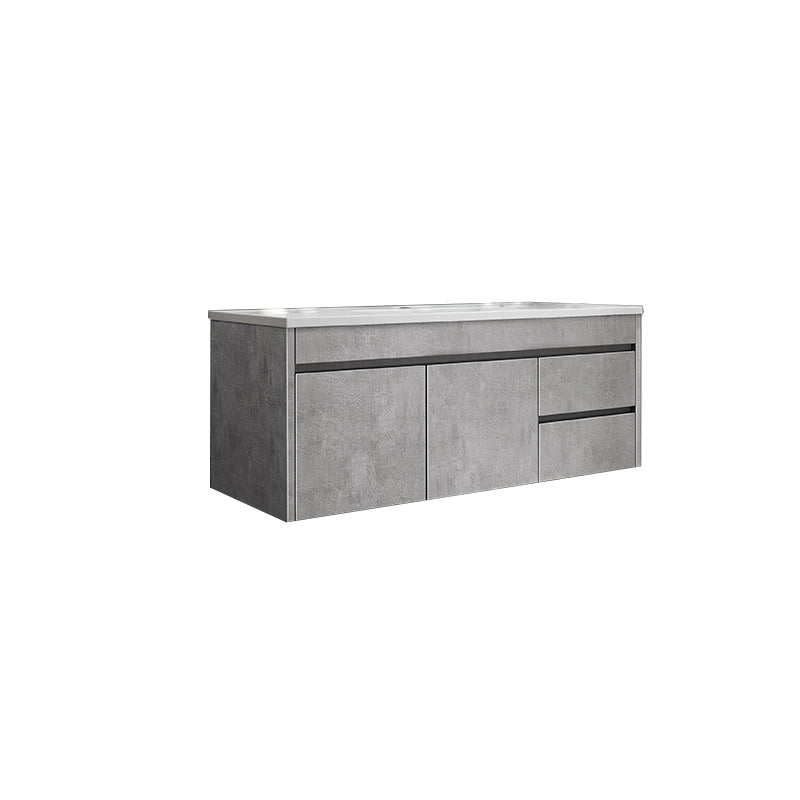 Rectangular Bathroom Vanity Single-Sink Modern Ceramic Wall Mount Vanity Set Bathroom Vanity 36"L x 19"W x 19"H Clearhalo 'Bathroom Remodel & Bathroom Fixtures' 'Bathroom Vanities' 'bathroom_vanities' 'Home Improvement' 'home_improvement' 'home_improvement_bathroom_vanities' 7572884